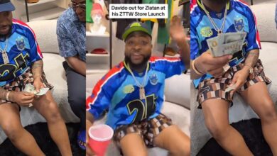 Kind-hearted Davido hands out $100 bills to Zlatan Ibile's clothing store employees