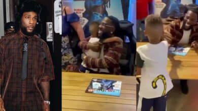 "Real recognizes real" – Adorable moment young white boy gets pumped after meeting Burna Boy