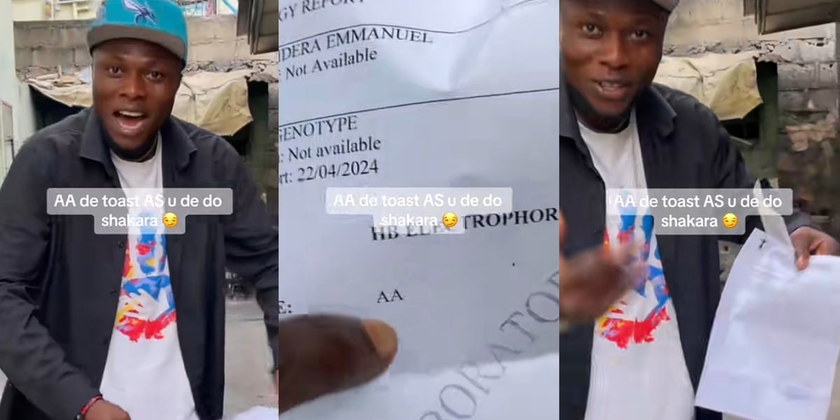 Nigerian man shows off AA genotype medical report, blasts lady with AS for rejecting his romantic advances