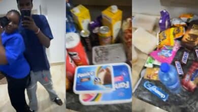 Man cries out as he shares 'junks' girlfriend bought after giving her ATM card to buy food