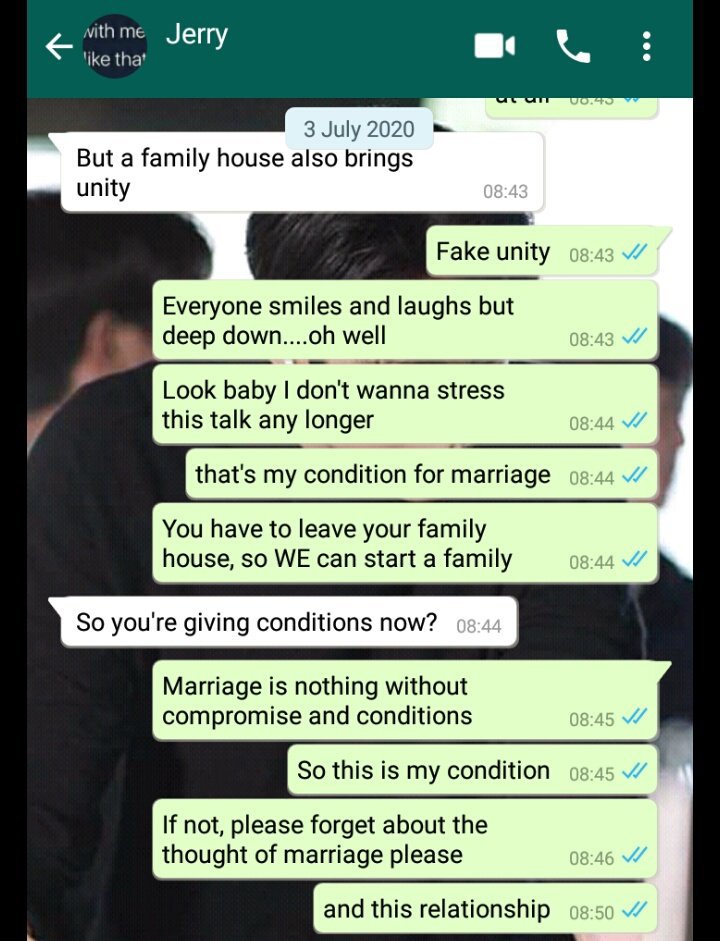 I can't marry you if you still live in a family house