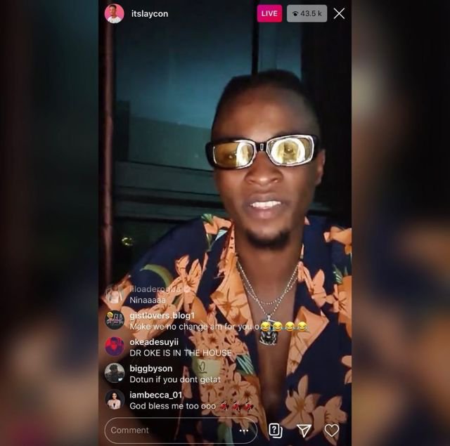 Laycon first Instagram Live session