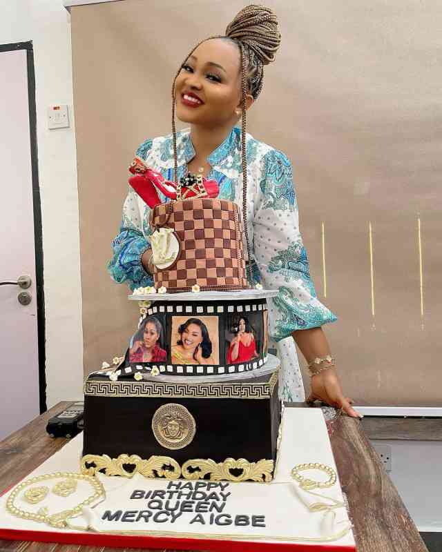 Moment Mercy Aigbe shed tears as colleagues throws her second birthday (Video)
