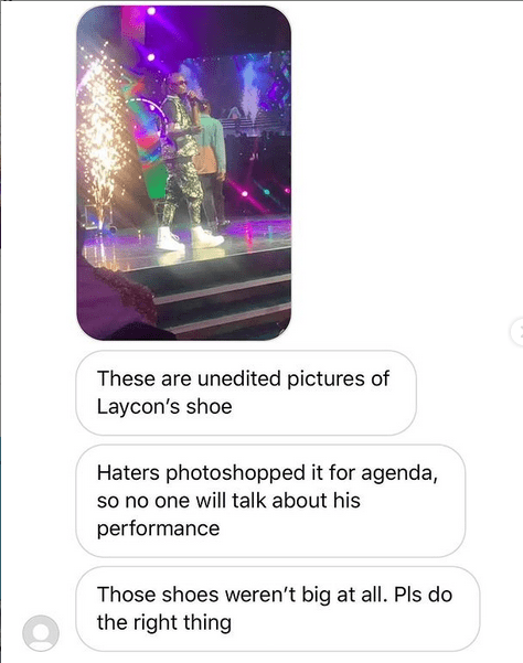 Laycon Shoe is photoshopped