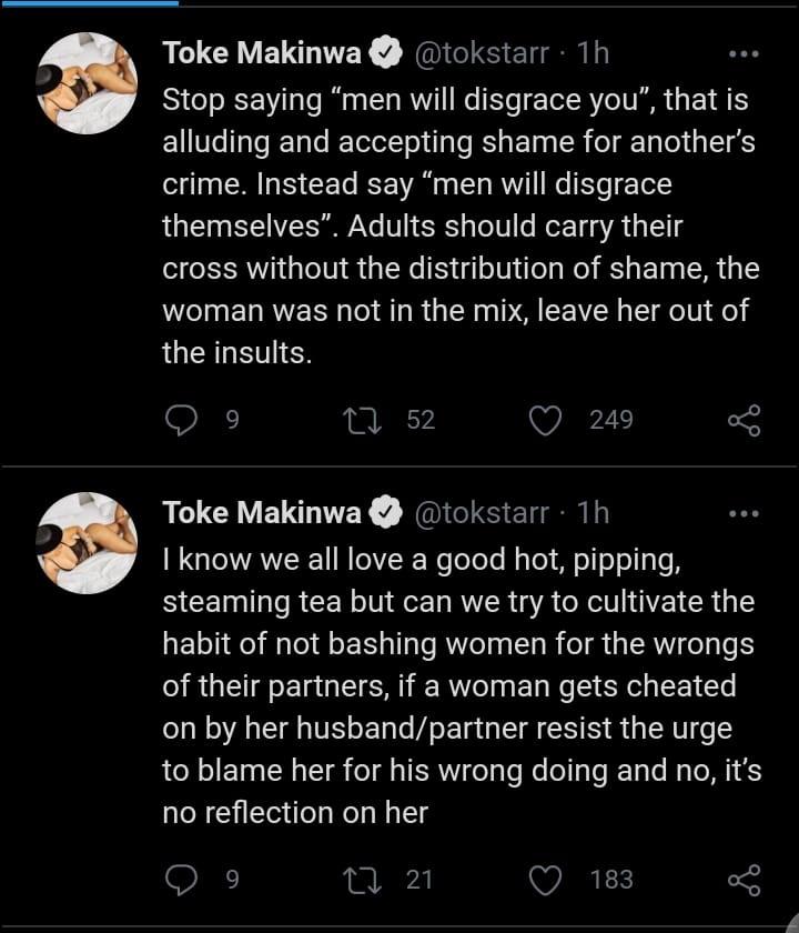 Women Toke Makinwa wrongs