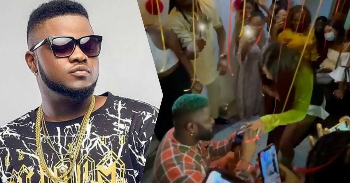 "She said YES y’all" - Singer, Skales proposes to his girlfriend (Video)