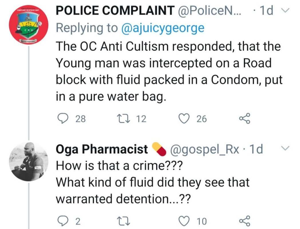 "Was it used for robbery" - Reactions as Police says man arrested with 'condom' had fluid in it