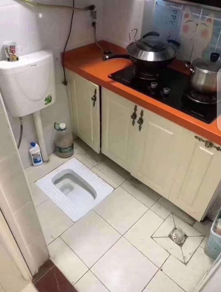 Kitchen Bathroom single space Twitter