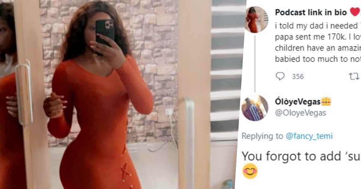 "You forgot to add sugar" - Lady dragged after praising her 'daddy' over N170K gift to buy phone