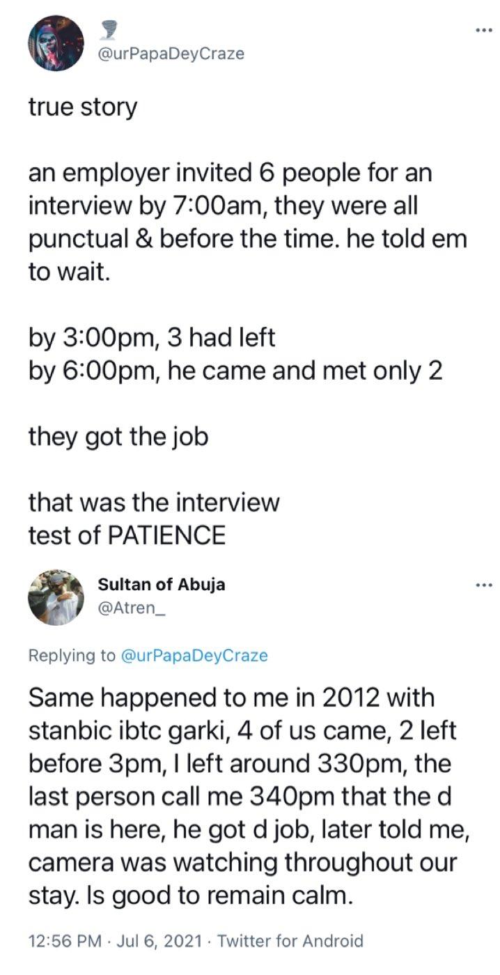 Man narrates how he lost a job because he left 10 minutes before his employer arrived
