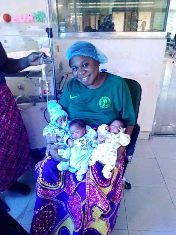 "God has done it for me" — Lady welcomes set of triplets after years of name calling