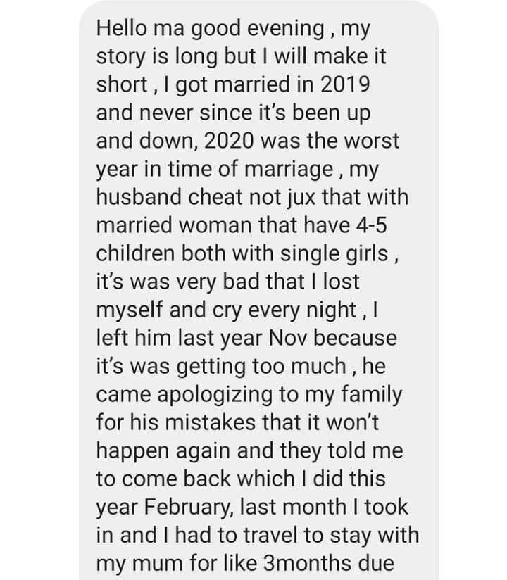 Lady narrates how her husband cheated on her while she was in the hospital battling for her life