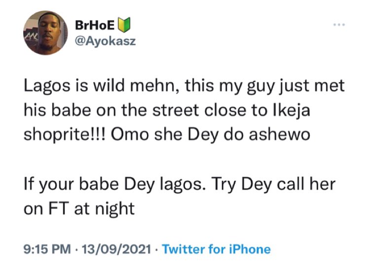Lagos Girlfriend Prostitution Twitter