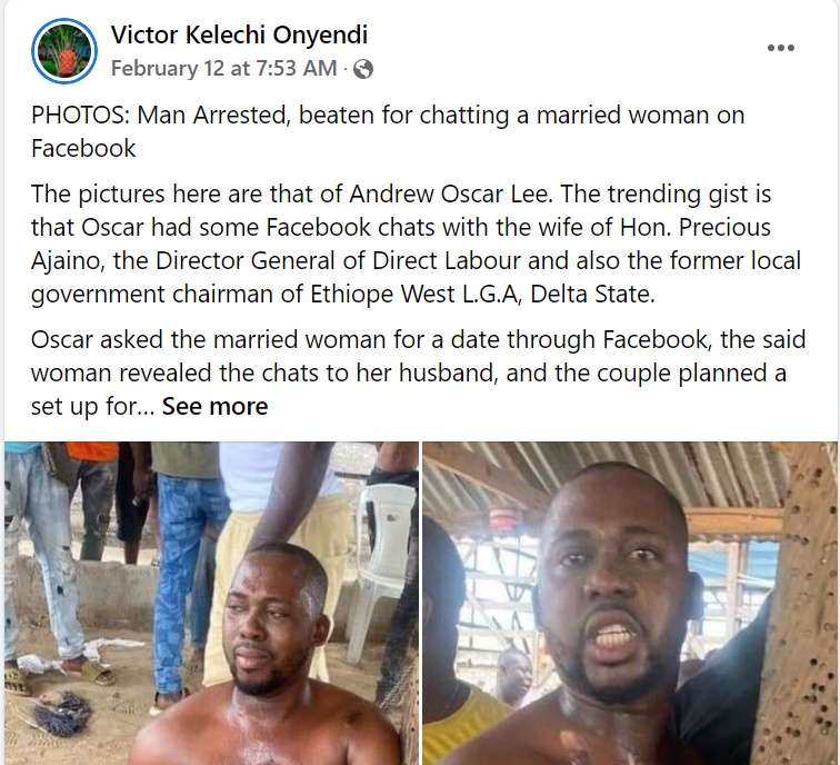 Facebook date wife man beaten