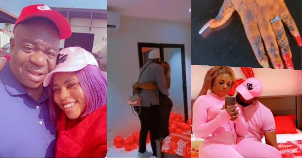 Mr Ibu's daughter, Jasmine, engages US-based man two months after meeting on TikTok (Video)