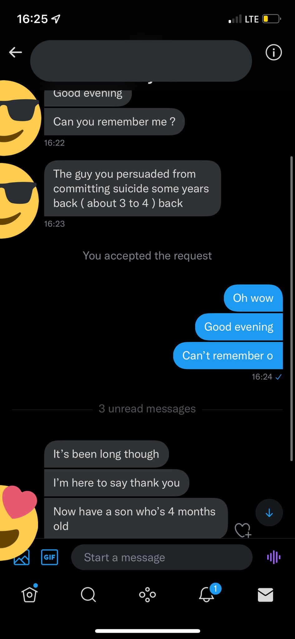 Twitter suicide chat stopped