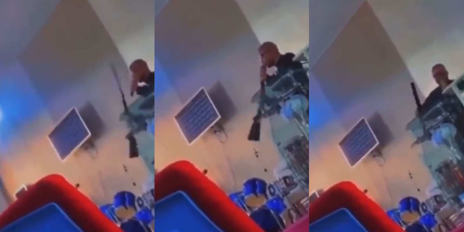 "He will show up with a bomb tomorrow" - Reactions as Nigerian pastor shows up in church with a gun [Video]