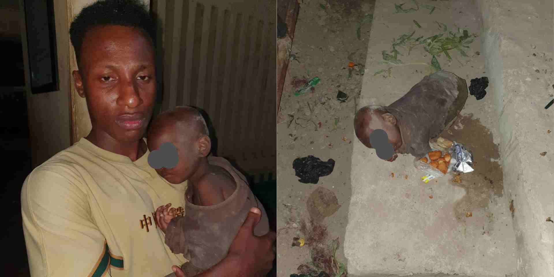 Man melts hearts after rescuing 2-year-old girl abandoned by mentally challenged mother in Enugu