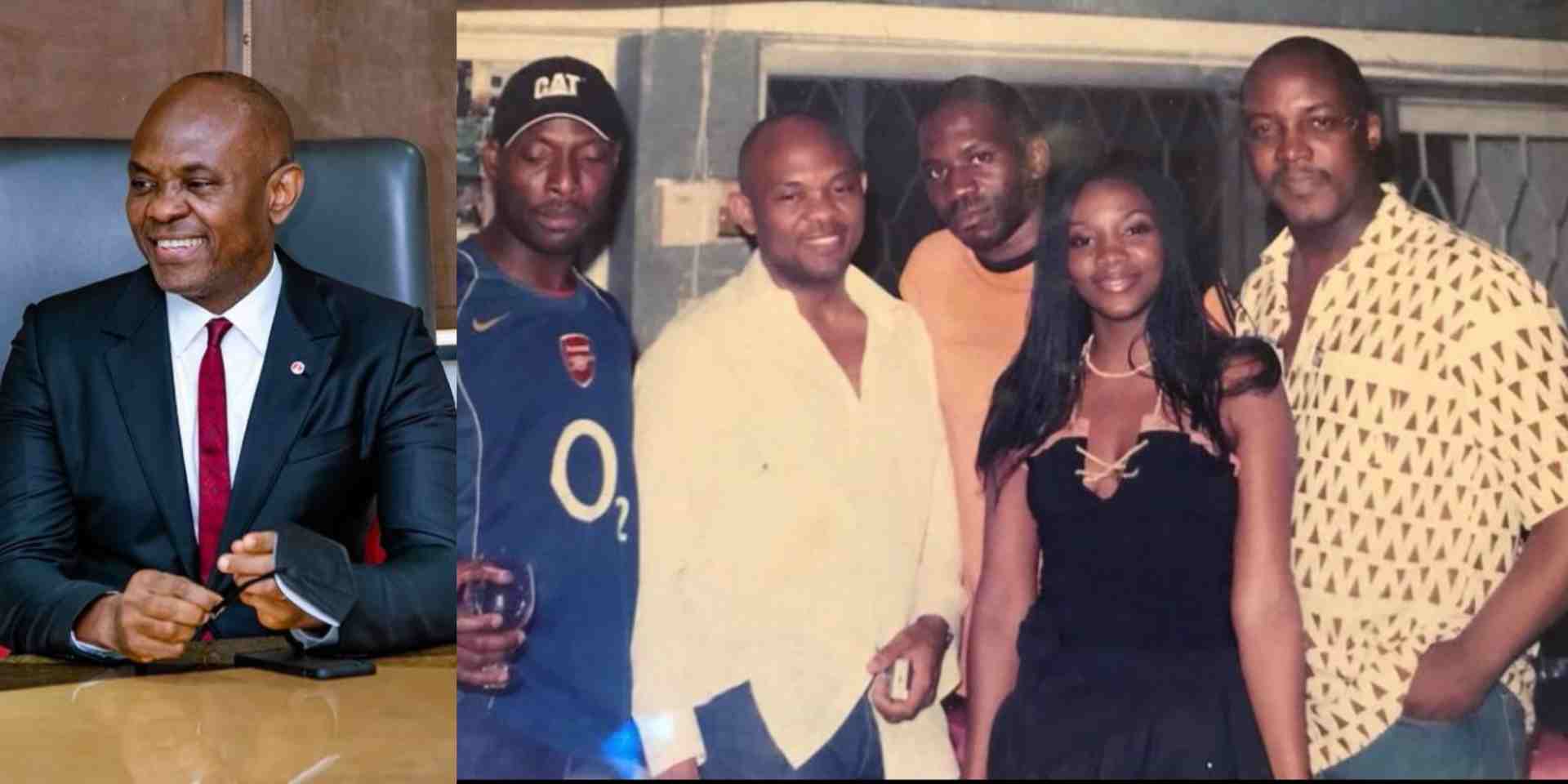 Reactions as Tony Elemelu shares throwback photo with Genevieve Nnaji, others