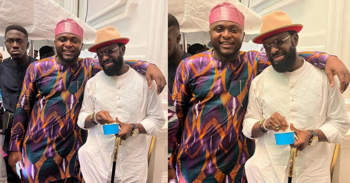 With my best friend - Ubi Franklin hails Timaya as they reunite at Don Jazzy's mother's funeral after social media feud