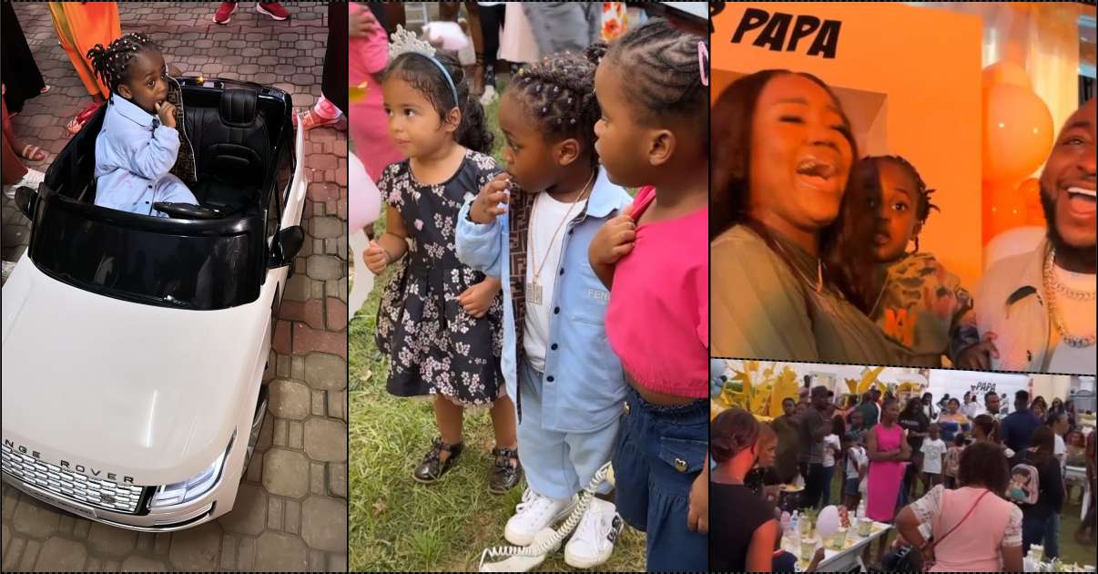 Davido and Chioma all loved up as they celebrate son's birthday party (Video)