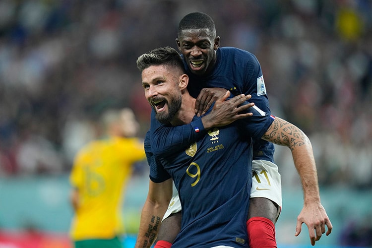 Oliver Giroud scores record-equalling goal as France defeats Australia 