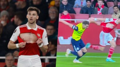 Tierney's jersey almost ripped off by Zurich opponent after his goal lifted Arsenal to top of Europa group