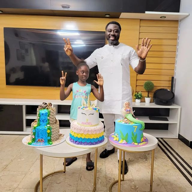 Mercy Johnson and husband, celebrate daughter as she clocks 7