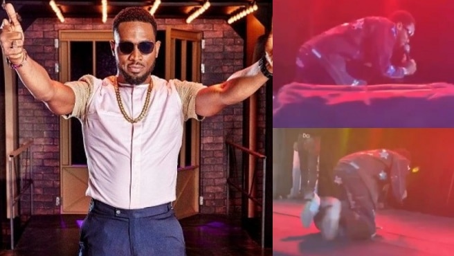 "Mobo lowo won" - D'banj rolls on stage in high spirits following release from ICPC custody (Video)