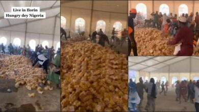 Drama as Nigerians hustle for bread during campaign in Ilorin (Video)