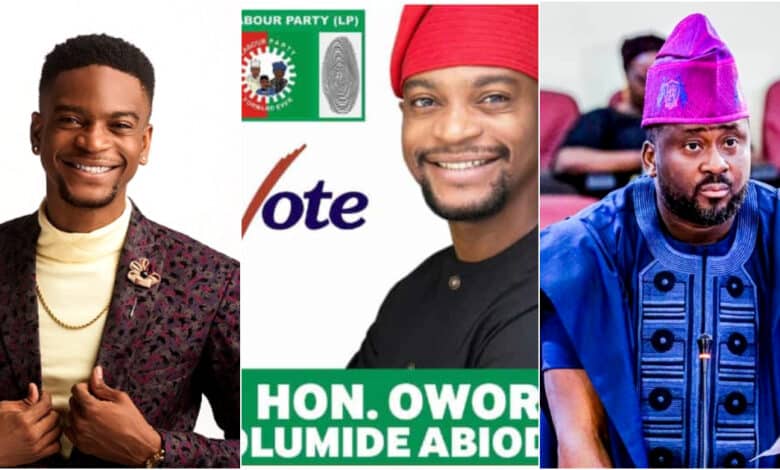 Desmond Elliot needs to retire - Reactions as Oworu Olumide declares intention to run for his senior colleague's position