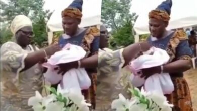 Outrage as woman prays for newborn baby to be part of those to embezzle money in Nigeria (Video)