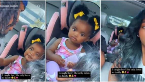 Moment baby Girl initially disobeys Mum, swiftly adapts upon hearing dad’s voice