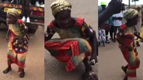 Elderly Woman Showing Off Her Dance Skills