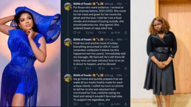 Nollywood actress, Toyin Abraham dragged on social media over refusal to pay chef after cooking for her and her team in Ilorin.