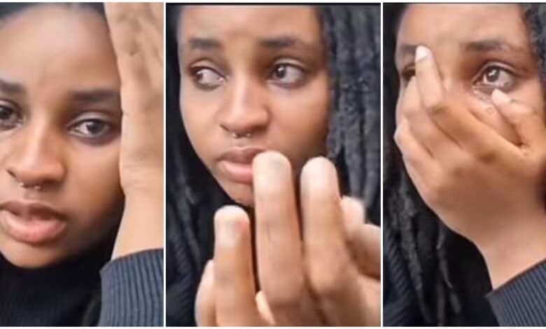 "Anniversary plans ruined" - Lady cries bitterly as her UK Visa to visit boyfriend gets denied (Video)