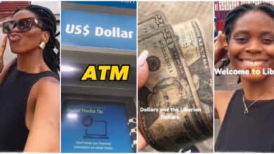 "You can withdraw dollars from ATM" - Lady visits Liberia, discovers they spend US dollars for streets purchases (Video)