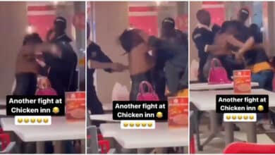 Video shows two women fighting dirty over a man in a restaurant
