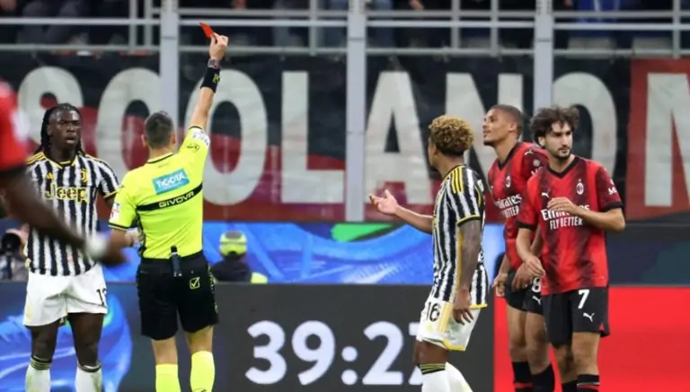 Serie A: Juventus secure 1-0 victory against 10-man Milan side at San Siro