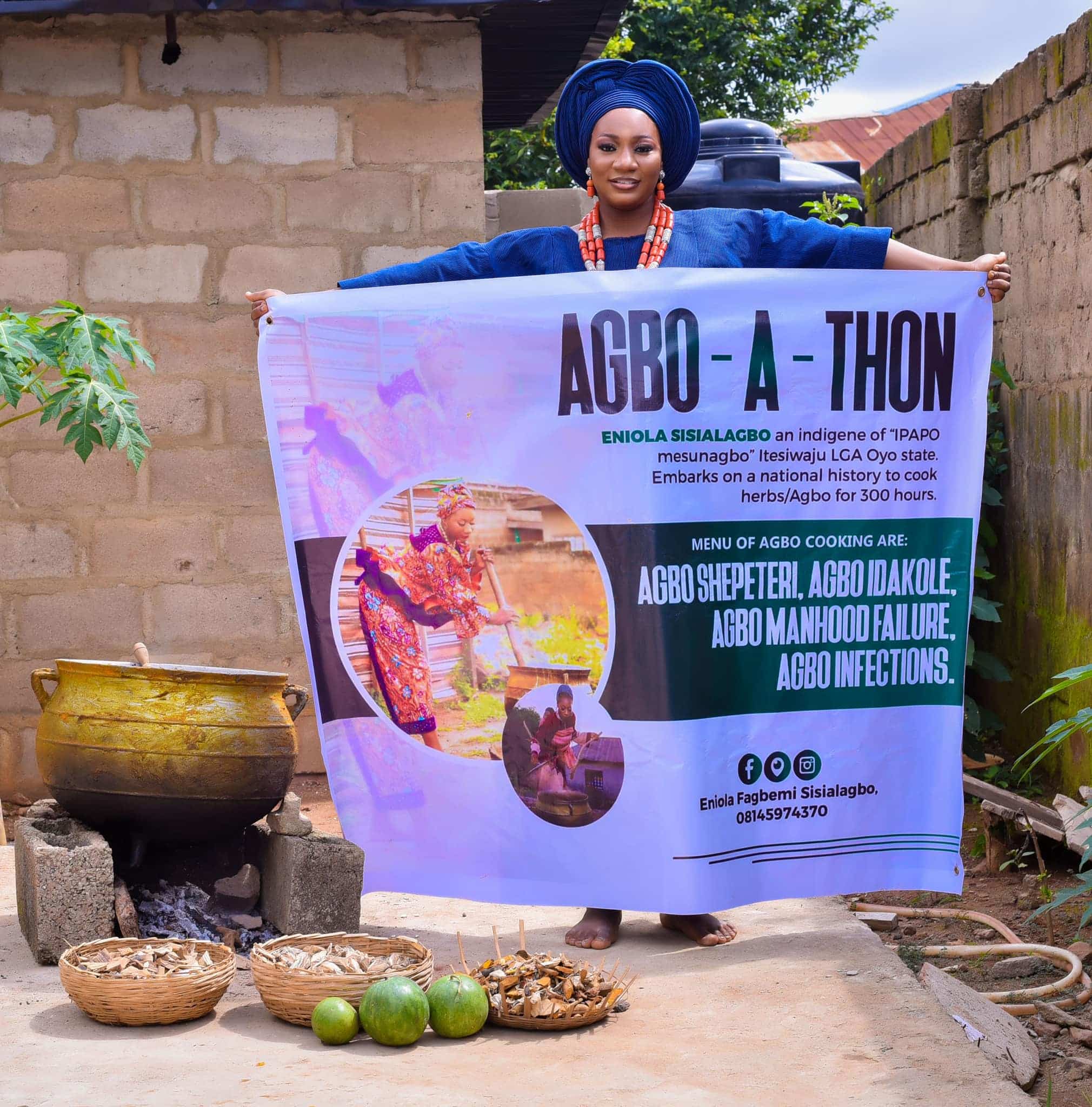 Agbo-A-Thon: Nigerian lady set to cook herbs for 300-hours to set world record