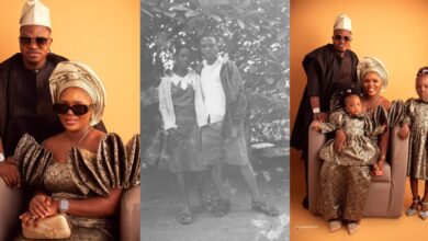 Man throwback pictures wife secondary school wedding anniversary