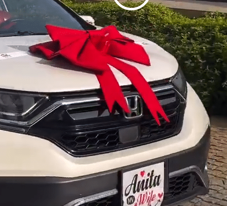 Lady overjoyed, runs barefoot at work as husband surprises her with car gift on birthday