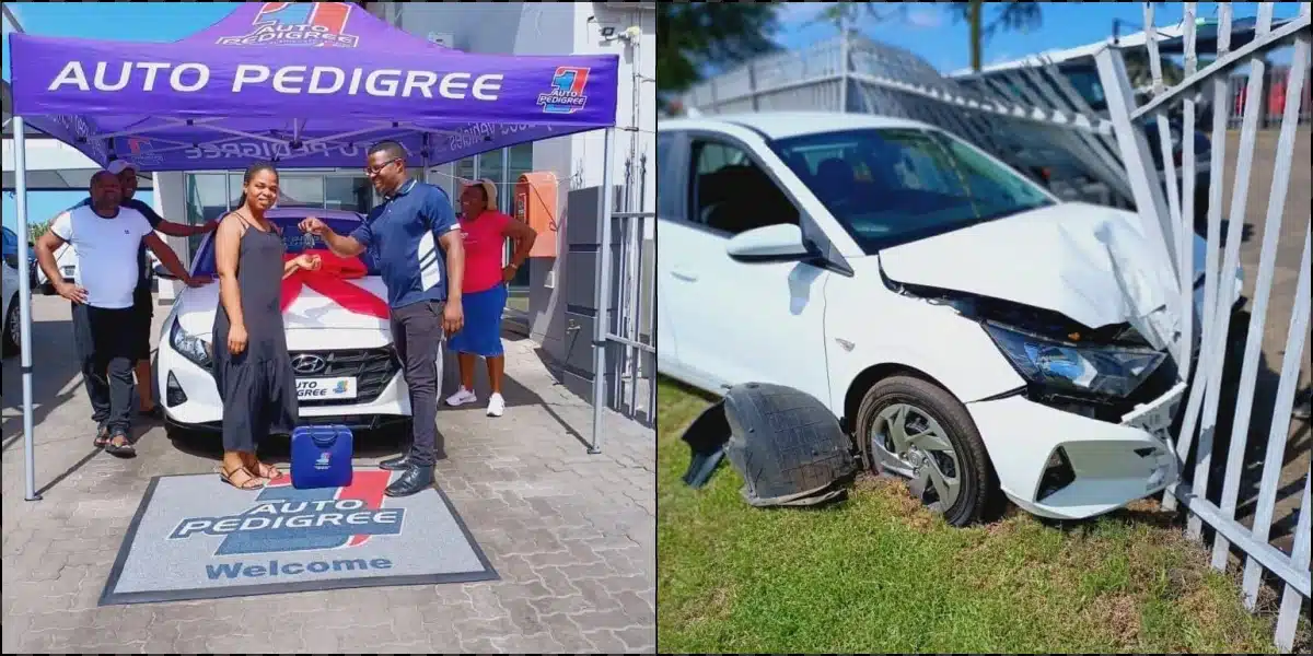 Woman mistakenly crashes brand new car immediately after buying it