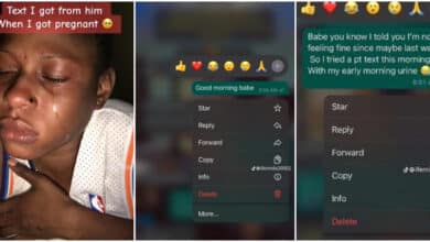 "I'm not responsible for that thing"- Lady in tears as man denies pregnancy after allegedly sleeping with her, shares leaked chats