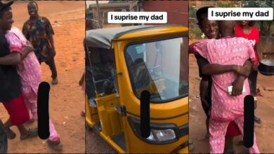 Emotional moment man surprises father with brand new keke