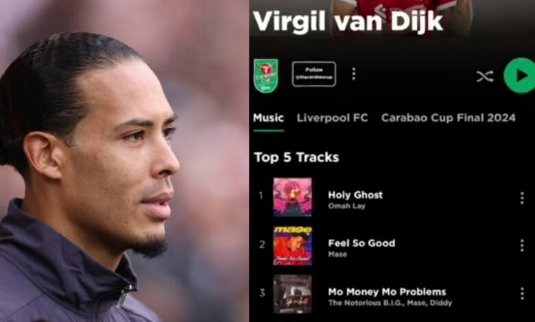 Omah Lay, Asake, Rema make Virgil van Dijk's top five tracks