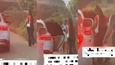 "Make we no hear Justice for Precious" - Moment lady enters stranger's Benz as he woos her on the road