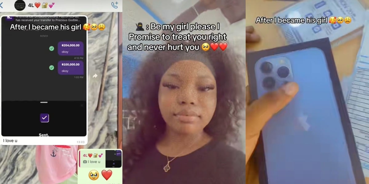 Social media erupts as lady receives iPhone 13 Pro Max, ₦300k, paid trips after accepting to date a Nigerian man