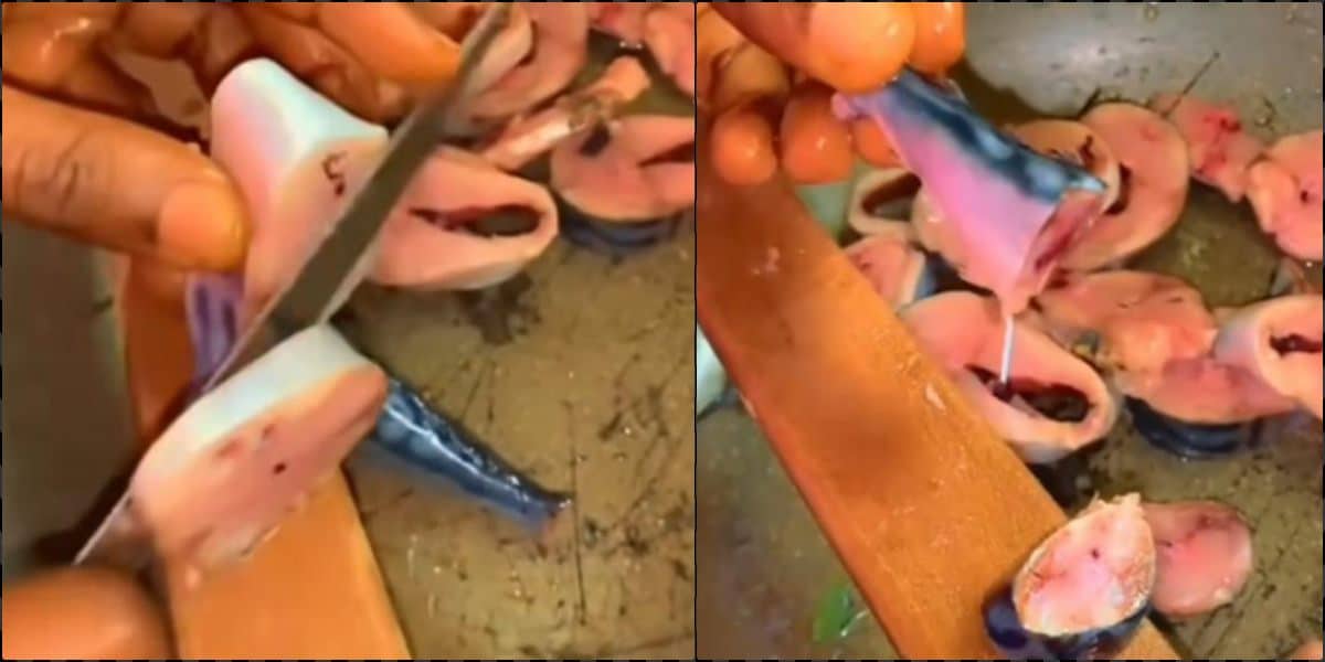 Woman adjusts amidst high cost of living, cuts one fish into 18
