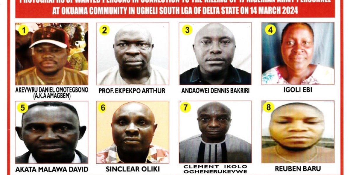 Defence HQ declares 8 people wanted over killing of 17 soldiers in Delta community